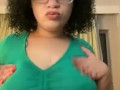 Curly hair Redbone making herself cum/orgasm 