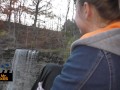 Outdoor Waterfall Blowjob - Blonde Canadian Green Eyes Almost Gets Caught!