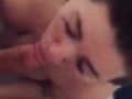 Chubby cutie sucks cock in shower