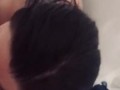 Chubby cutie sucks cock in shower