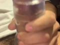Teen guy moaning using his toy