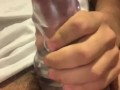 Teen guy moaning using his toy