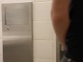 Jerking off my big cock in public restroom 