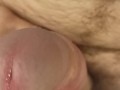 I jerk off slowly, a drop comes out of my dick ...