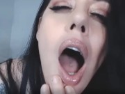 Close up POV Cum on my pretty lips