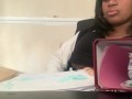 Wet pussy asmr on zoom study session