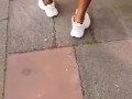 Black Girl in Micro Shorts Bending Over on the Street - THICK BOOTY Candid
