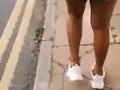 Black Girl in Micro Shorts Bending Over on the Street - THICK BOOTY Candid