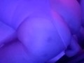 Sexy Snow Bunny rides her dildo