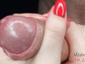 Sensual close up handjob and two ruined orgasms in a row for cock from Mistress Hot Lips