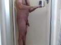Shower, shave and stroke big cock!