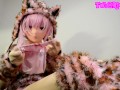 Kigurumi kitten orgasm with her vagina