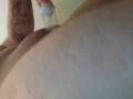 Chubby huge clit girl taking shower