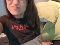 Tease from a cute nerdy girl with small tits and slutty eyes