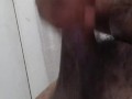 Jacking off in a motel bath room