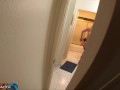 Stepson films stepmom undress in the bathroom then fucks her to help her self-confidence
