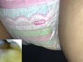 017 オヤスミマンにおもらし！膨らんだおむつ