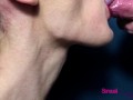 Close Up Tounge-Job ends with a nice oral creampie swallow