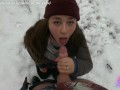 Cum in mouth in the cold