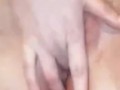 Wife playing with herself in mini black dress