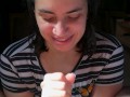 Quickie! Sunny blowjob, cumplay & swallow! (POV CFNM)