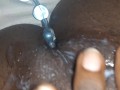Ebony Solo Pink Dildo & Anal Beads(Part 1)