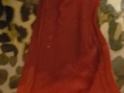 Collared submissive whore pisses her pants.