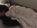pregnant man on the bed and baby moving