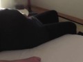 pregnant man on the bed and baby moving