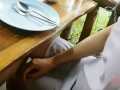 Thai girl big boob, in restaurant fucking for money, creampied all day, in doggystyle, พริตตี้สาว