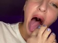 Drool feet worship. Toes licking. Gagging