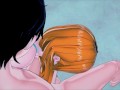 Nami rides Luffy's dick on the beach. Gets her asshole eaten - One Piece Hentai