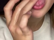 Drooling and finger sucking. Moaning