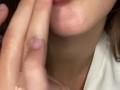 Drooling and finger sucking. Moaning