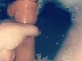 Dirty milf cleans pussy with monster dildo