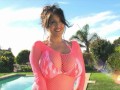 Antonella Kahllo gets her big tits out in the sun with erect nipples