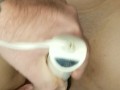 Naughty wife edging while her tight pussy slowly fucked huge Bad Dragon Dildo until massive orgasm.