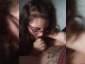 Good girl gives blowjob and swallows cum