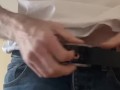 Saturday morning quick wank, horny and cumming. Big dick jerking, masturbating straight guy big cock