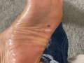 Stroke your BBC to my soft oily feet