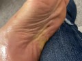 Stroke your BBC to my soft oily feet