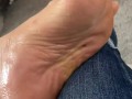 Stroke your BBC to my soft oily feet