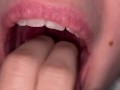 Uvula show. Very close view. Gagging