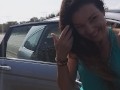 Up Skirt NO PANTIES # PUBLIC Dildo Exercising during Car Travelling