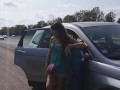 Up Skirt NO PANTIES # PUBLIC Dildo Exercising during Car Travelling