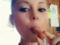 Horny MILF swallows hotdog- SFW Tease
