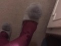 dangling shoeplay in nylons