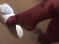 dangling shoeplay in nylons