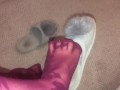 dangling shoeplay in nylons