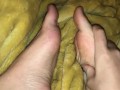 dry rubbing feel and playing